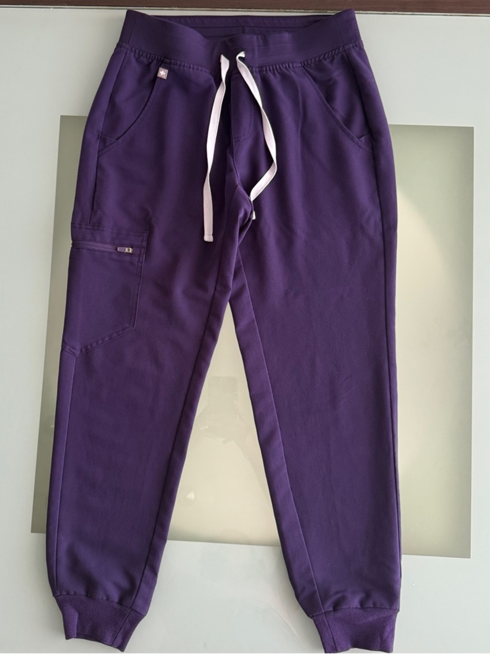 Women's Scrub Eggplant Color Drawstring Jogger Pants